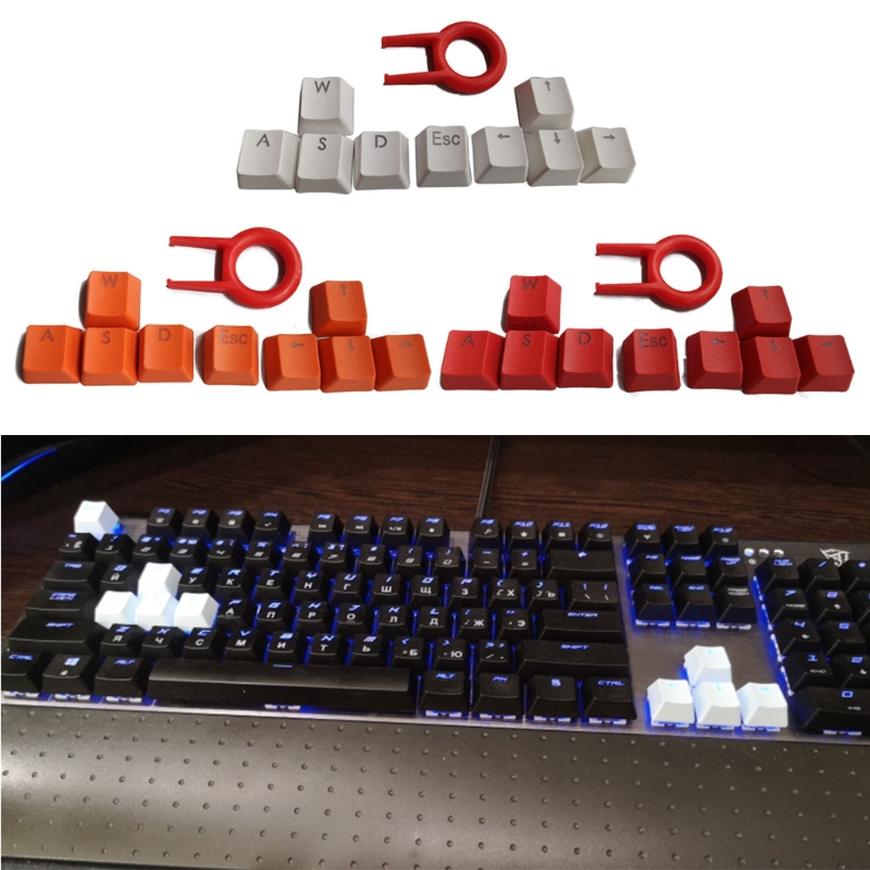9 Keys PBT Backlit Keycaps WASD/ESC/Direction Cherry MX Keycaps With Key Cap Puller For MX Switches Backlit Mechanical Gaming
