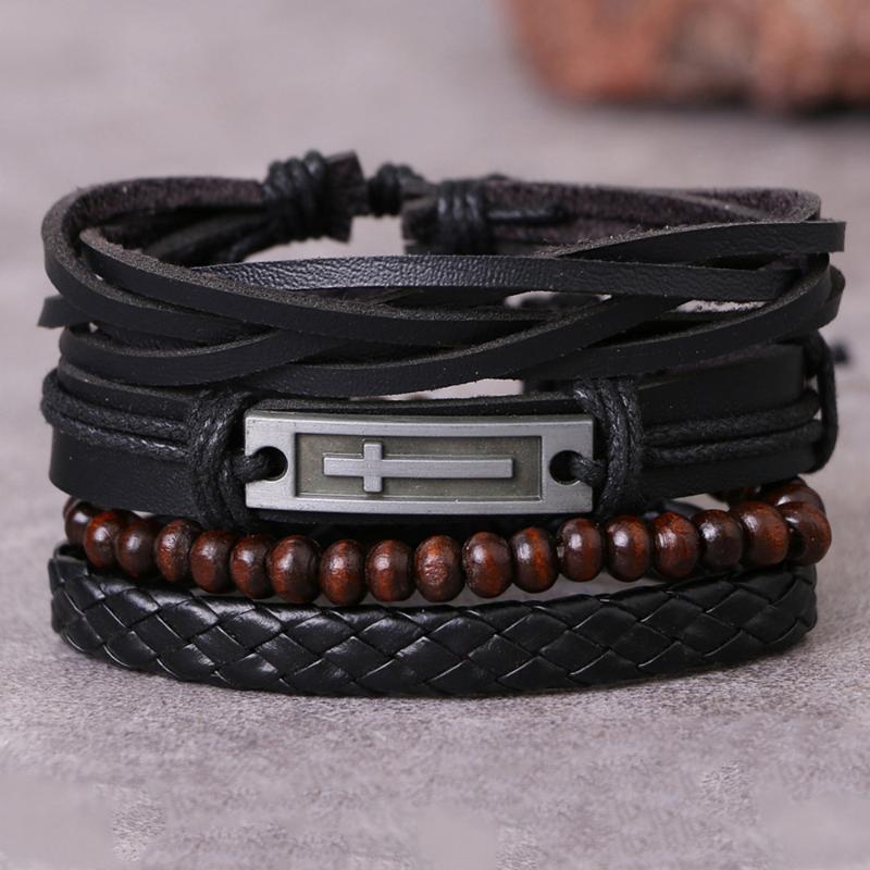 Tennis IFMIA Black 4PCS/SET Vintage Cross Beads Adjustable Rope Chain Bracelet Punk Braided Wrap Wristbands For Men Fashion Jewelry
Tennis IFMIA Black 4PCS/SET Vintage Cross Beads Adjustable Rope Chain Bracelet Punk Braided Wrap Wristbands For Men Fashion Jewelry