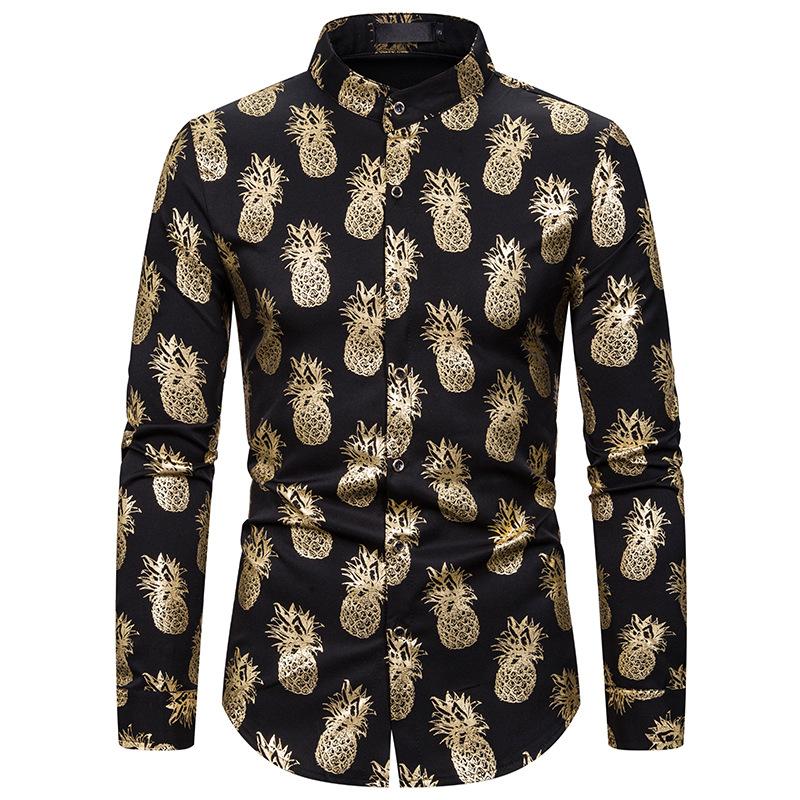 Men's Casual Shirts Shiny Gold Pineapple Print Shirt Men 2022 Brand Long Sleeve Mandarin Collar Dress Mens Party Nightclub Prom Male, Silver
Men's Casual Shirts Shiny Gold Pineapple Print Shirt Men 2022 Brand Long Sleeve Mandarin Collar Dress Mens Party Nightclub Prom Male, Silver