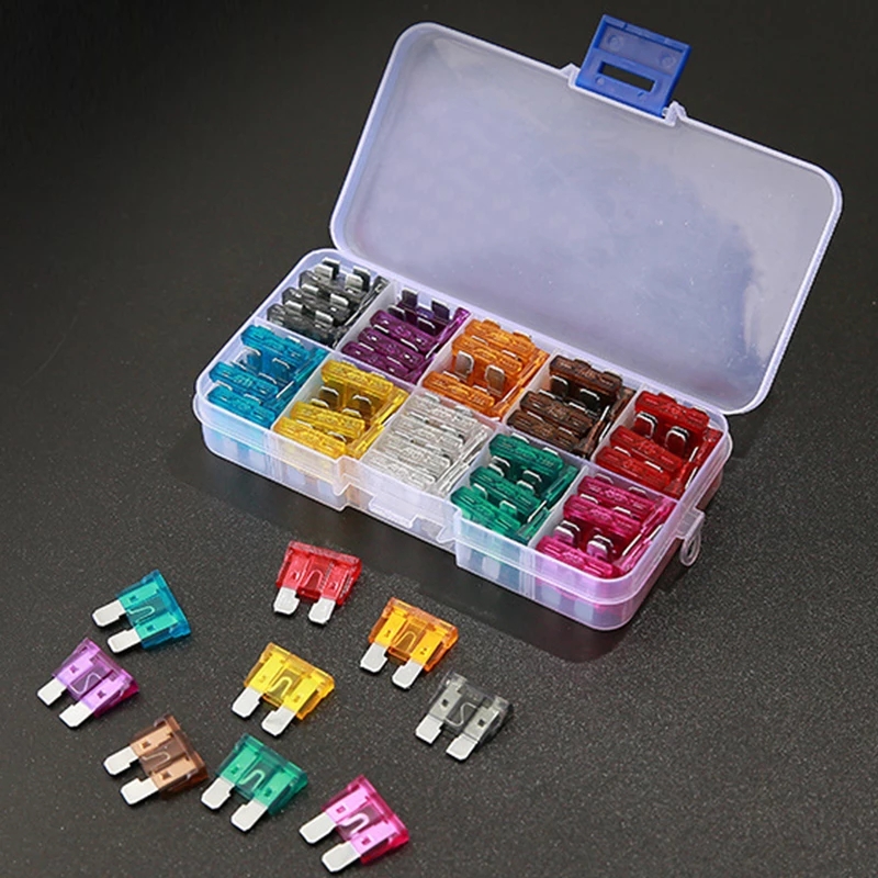 100PCS 50PCS Car Fuses 2A 3A 5A 75A 10A 15A 20A 25A 30A 35A Amp with Box Clip Assortment Auto Blade Type Fuse Set Truck
