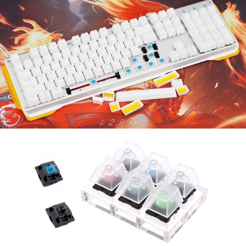 Mechanical Keyboard Clear Keycaps 6 Key Caps Swit6X Tester Kit For Cherry MX