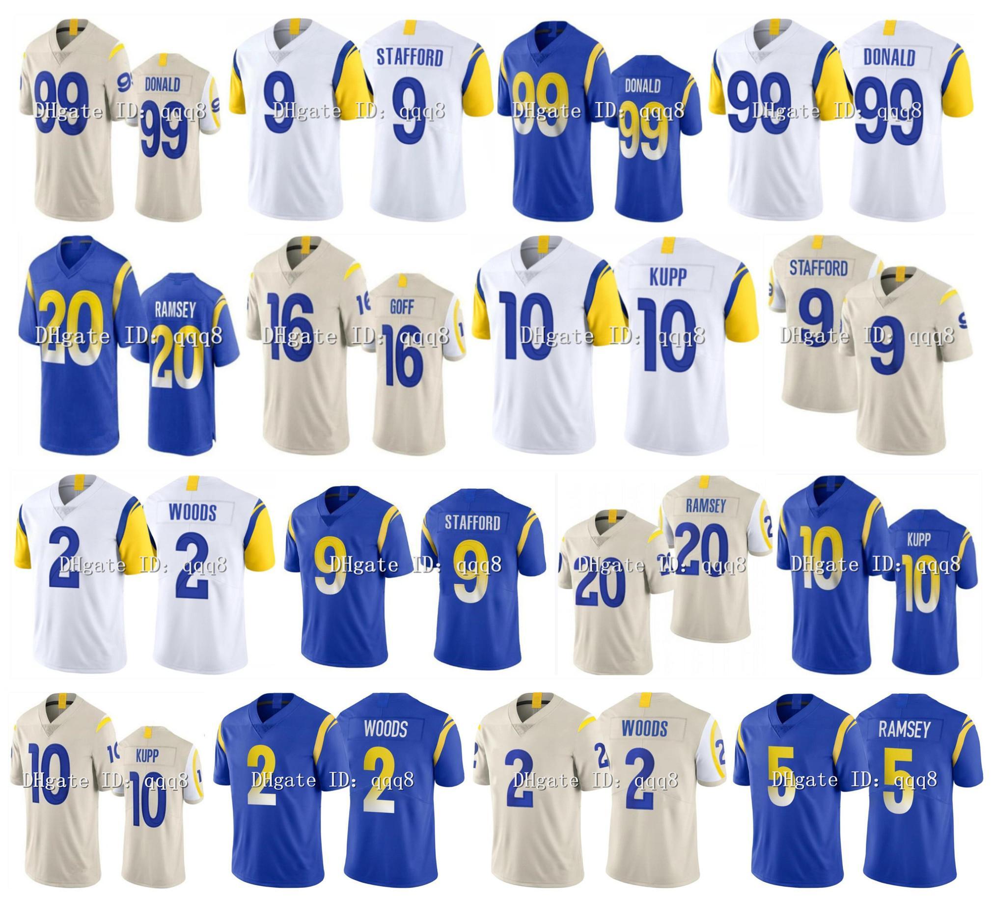 2021 Men 99 Aaron Donald Football Jersey 9 Matthew Stafford 5 Jalen Ramsey 10 Cooper Kupp 2 Robert Woods White Blue Cream Women Kids Size S-XXXL, As pic
2021 Men 99 Aaron Donald Football Jersey 9 Matthew Stafford 5 Jalen Ramsey 10 Cooper Kupp 2 Robert Woods White Blue Cream Women Kids Size S-XXXL, As pic