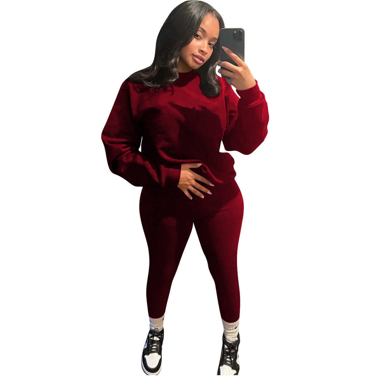 Designers tracksuits Women Clothes 2023 solid color casual sweater two-piece suit Women sports womens sets