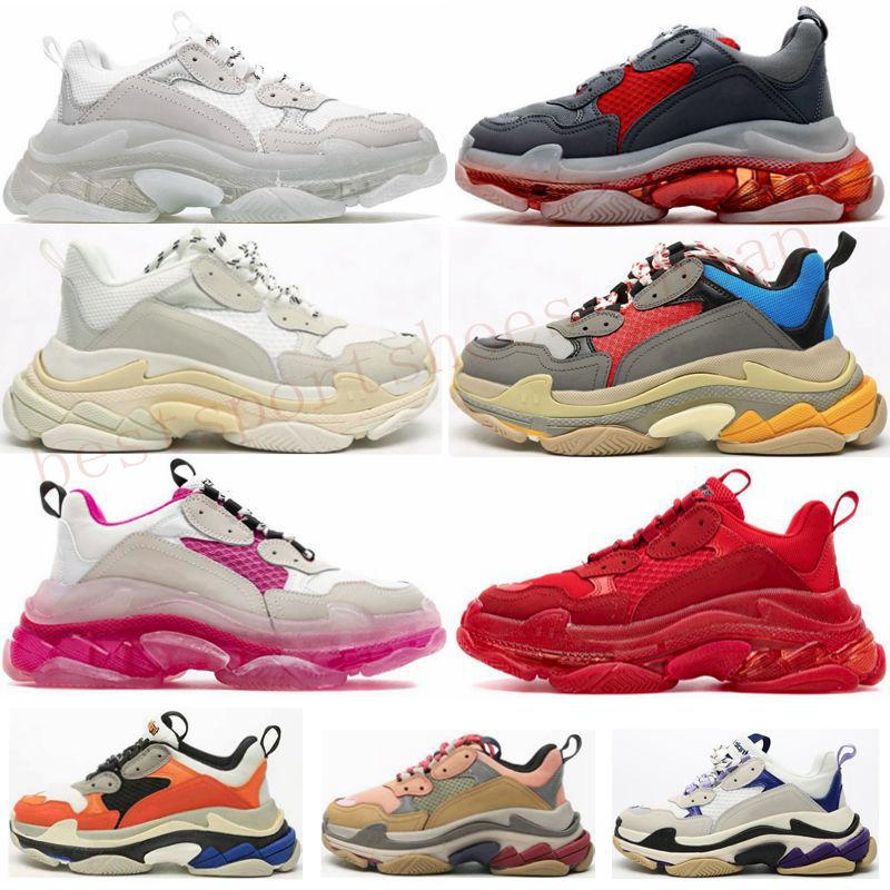 Paris 17FW Triple S Clear Sole Mens Casual Shoes Fashion Crystal Bottom White Black Pink Green Beige Purple Sports Outdoor Women Old Dad Shoe
Paris 17FW Triple S Clear Sole Mens Casual Shoes Fashion Crystal Bottom White Black Pink Green Beige Purple Sports Outdoor Women Old Dad Shoe