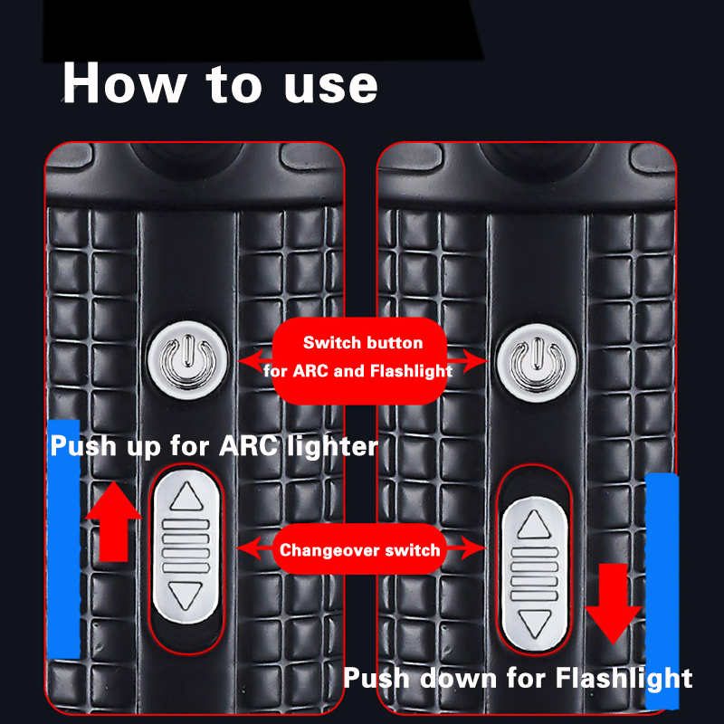 3 In 1 Torch Cigar Lighter Multifunction Windproof Jet Flame Electric Arc Pulse Lighter with LED Flashlight Creactive91876819510667