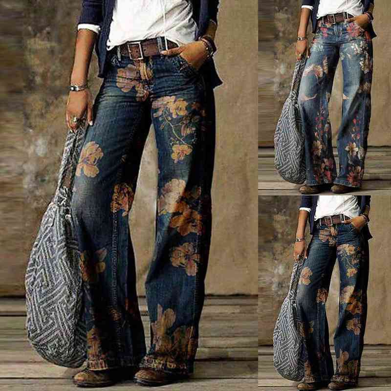 Salesnew Arrival Women Retro High Waist Wide Leg Floral Print Long Loose Jeans Pants Trousers, Blue
Salesnew Arrival Women Retro High Waist Wide Leg Floral Print Long Loose Jeans Pants Trousers, Blue