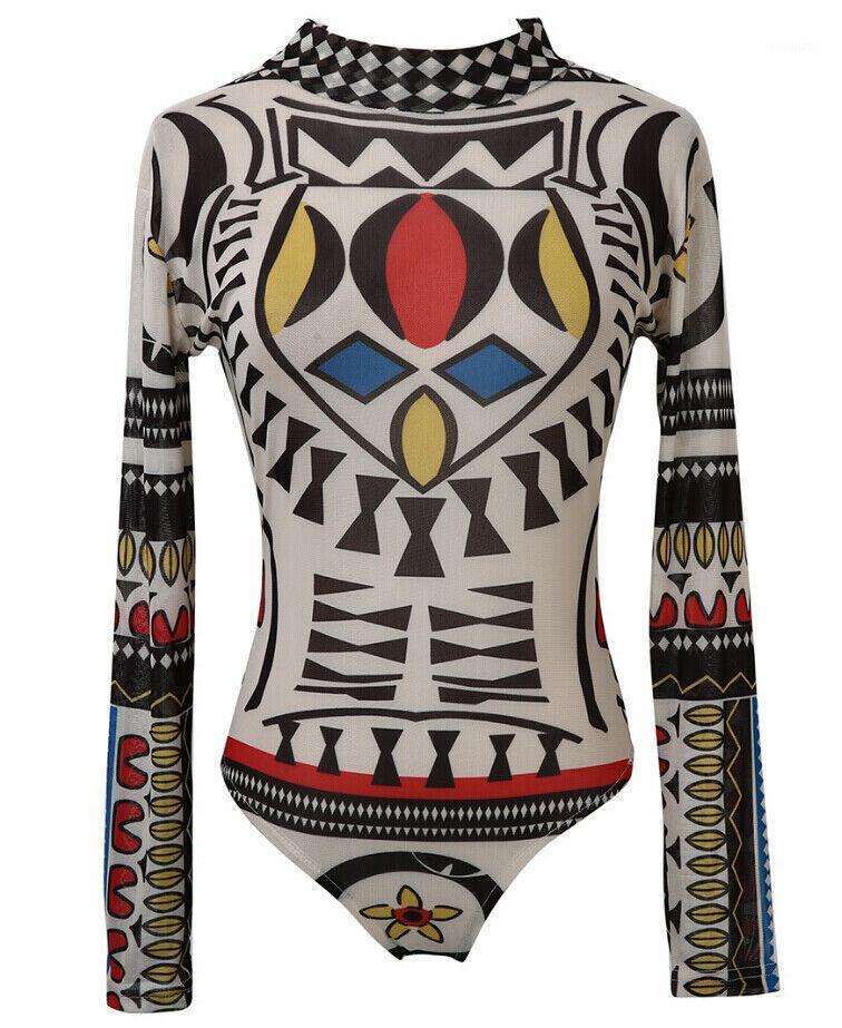 Women' Jumpsuits & Rompers 2021 Sexy Women Tattoo Tribal Print Stretchy Bodysuit See-Through Mesh Sheer Long Sleeve Top Lady Clubwear O Nec, Black
Women' Jumpsuits & Rompers 2021 Sexy Women Tattoo Tribal Print Stretchy Bodysuit See-Through Mesh Sheer Long Sleeve Top Lady Clubwear O Nec, Black