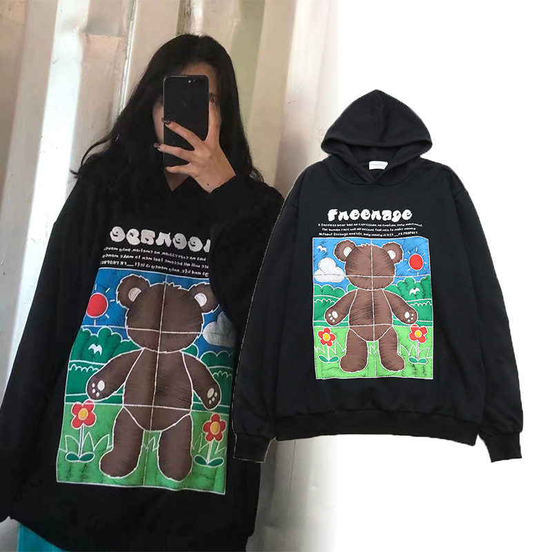 2021 Casual Autumn Winter Men Women Hoodie Cartoon Lovers Bear flower Puff print Hooded Sweatshirt, White bear hoodie
2021 Casual Autumn Winter Men Women Hoodie Cartoon Lovers Bear flower Puff print Hooded Sweatshirt, White bear hoodie