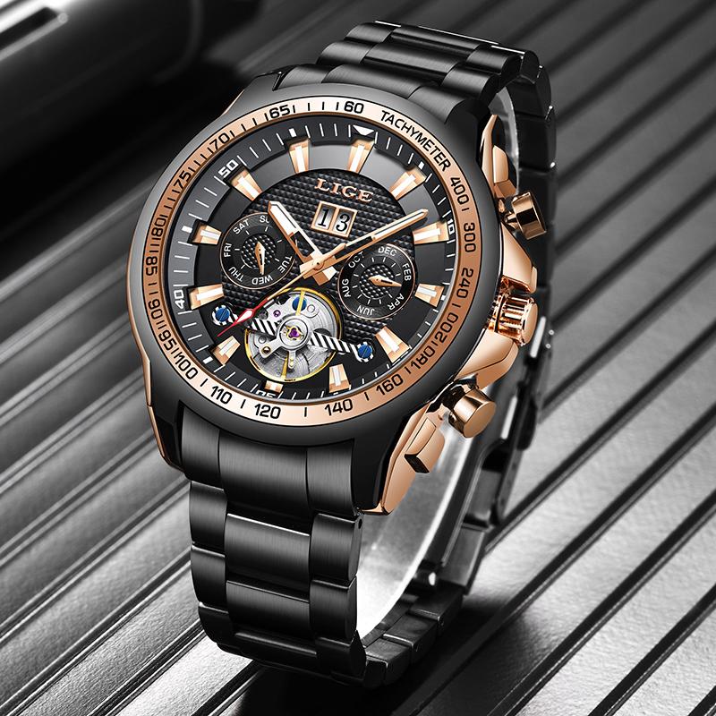 Wristwatches LIGE 2021 Men Mechanical Automatic Tourbillon Calendar Stainless Steel Wrist Watches Top Military Male Clock, Silver white
Wristwatches LIGE 2021 Men Mechanical Automatic Tourbillon Calendar Stainless Steel Wrist Watches Top Military Male Clock, Silver white