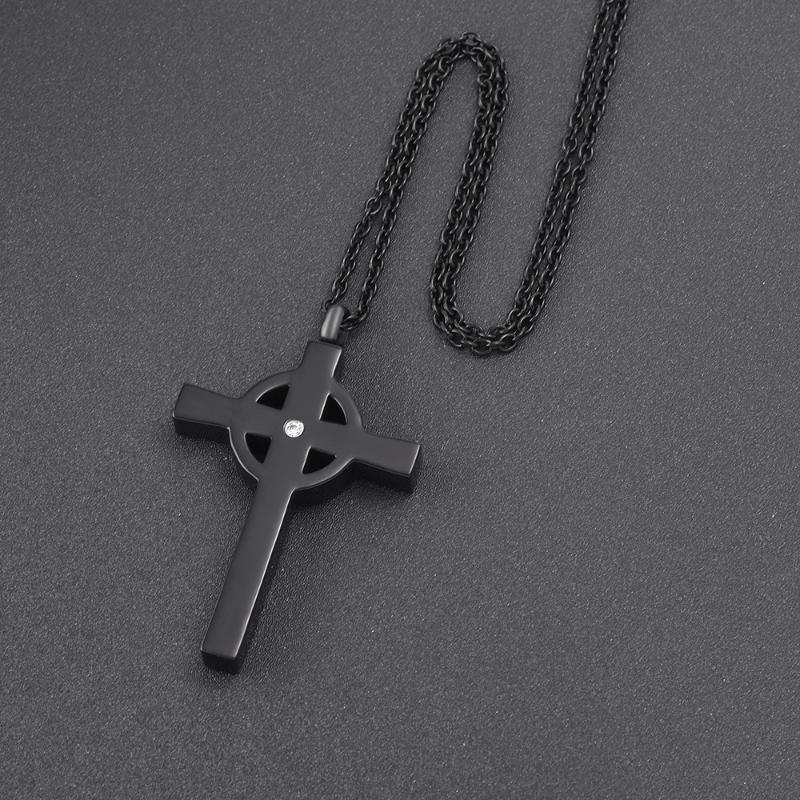 Pendant Necklaces Black Christian Cross Crystal In Middle Stainless Steel Custom Memorial Jewelry Men Necklace Urn Keepsake Ash Holder
Pendant Necklaces Black Christian Cross Crystal In Middle Stainless Steel Custom Memorial Jewelry Men Necklace Urn Keepsake Ash Holder