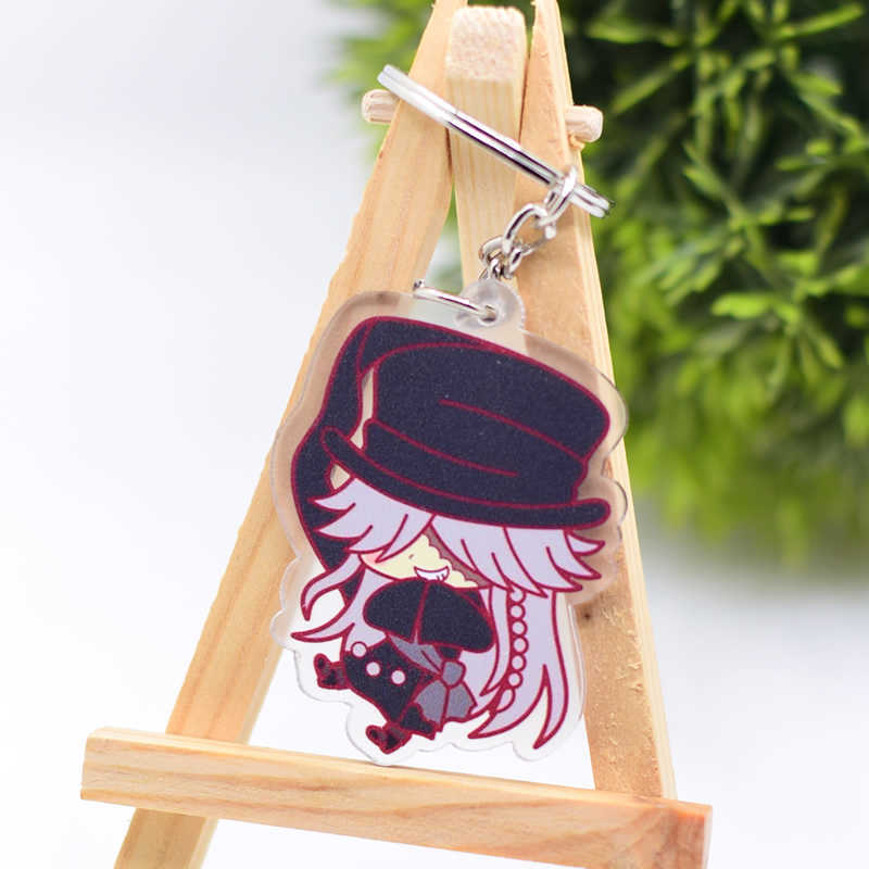 2019 Black Butler Keychain Double Sided Key Chain Acrylic Pendant Anime Accessories Cartoon Key Ring G1019