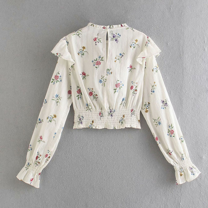 Shirt Blouse Women Chemise Damen Pullover Ruffle Top Manga Larga Femme Manche Longue Blusas Blanche De Verano Camisas Printing 210521