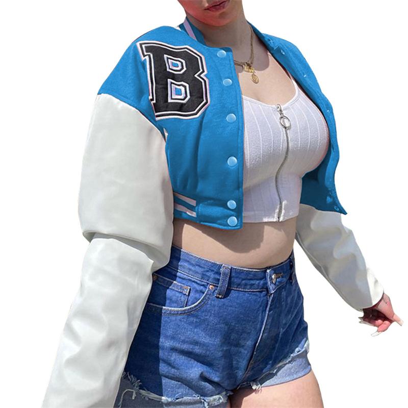 Women' Jackets 2021 Brand Women´s Cropped Baseball Jacket Letter Embroidery Long Sleeve Varsity Fashion Baggy Bomber Coat Outwear, Brown
Women' Jackets 2021 Brand Women´s Cropped Baseball Jacket Letter Embroidery Long Sleeve Varsity Fashion Baggy Bomber Coat Outwear, Brown