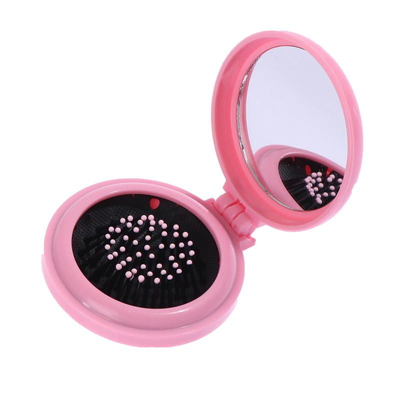 Hair Brushes 1pc Folding Air Bag Comb With Mirror Compact Pocket Size Portable Travel Brush Cosmetic Head Massager Relax