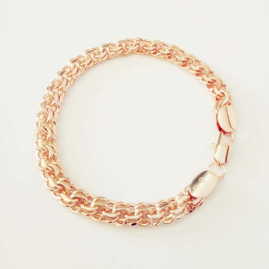 Rose Jewelry A Form of Weaving Long 7MM Wide Hand Catenary Gold Color Bracelet Men and Women designer bracelet women luxury jewelry gold mens love bra - view 7