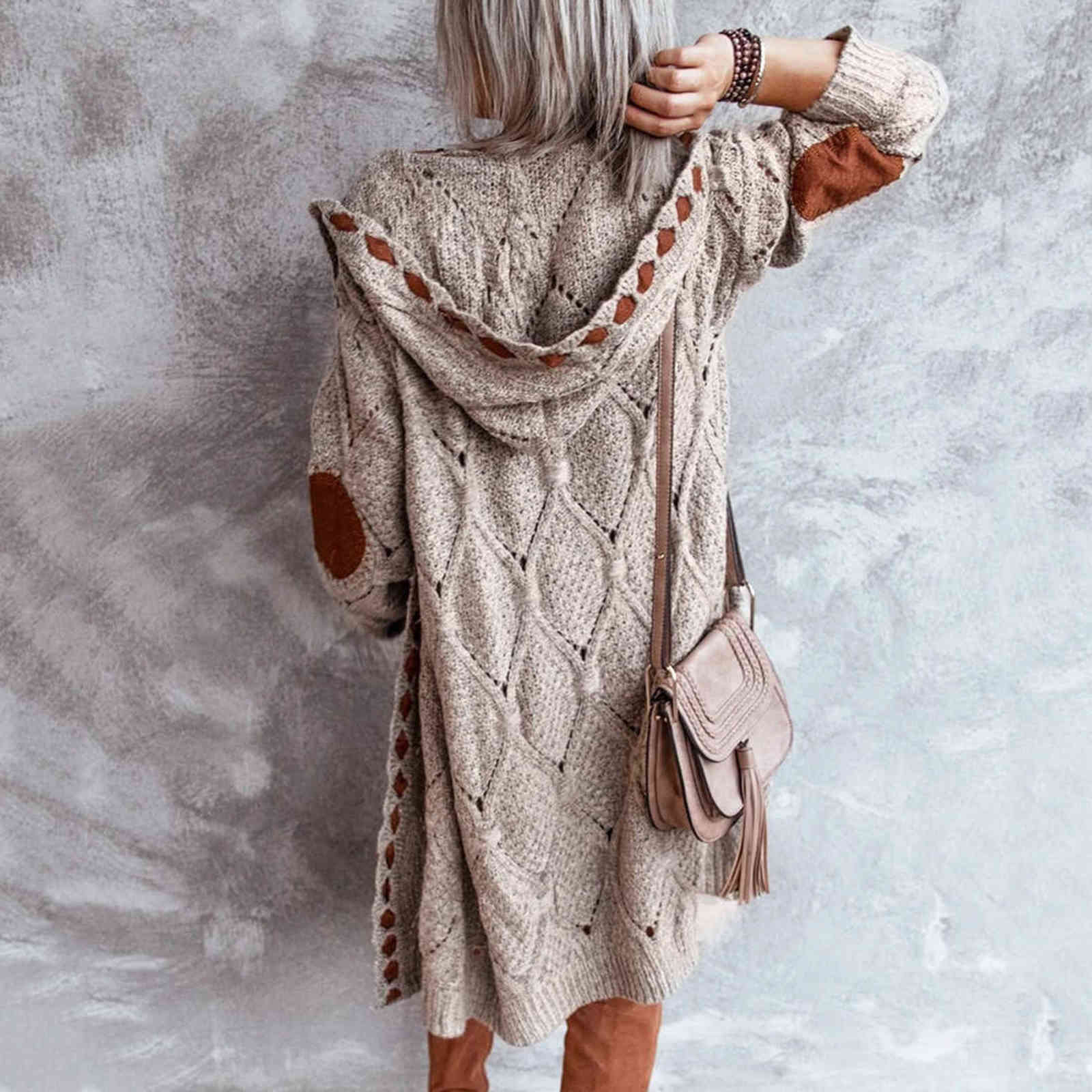 Sweater Women Vintage Elegant Long Cardigan Hooded Ladies Knitted Thick Sexy Cute Girl Korean Japan Harajuku Maxi Streetwear 211117