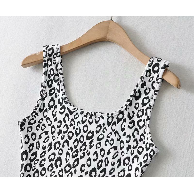 Springtime Style Zebra Leopard U-neck Sports Tank Vest Women's Vintage Navel Slim Short T-shirt Chic Female Tops 210507
