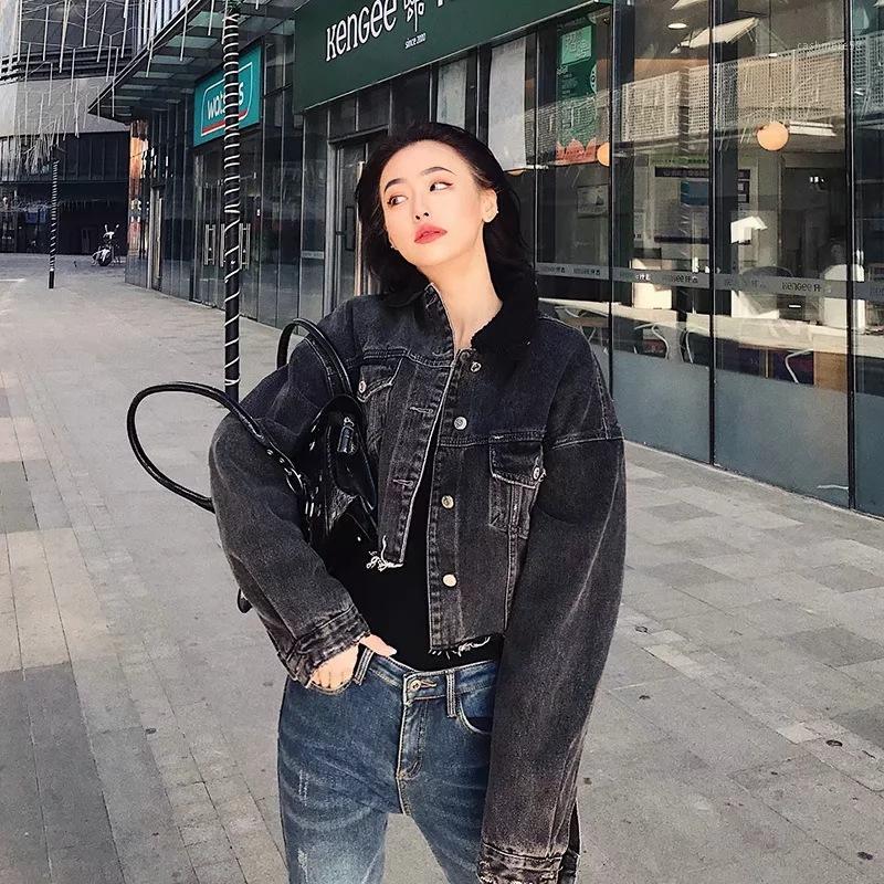 Spring And Summer Long Sleeve 9-point Denim Jacket Personality Hole Retro BF Lapel Casual Classic Versatile Coat Cropped Women' Jackets, Black
Spring And Summer Long Sleeve 9-point Denim Jacket Personality Hole Retro BF Lapel Casual Classic Versatile Coat Cropped Women' Jackets, Black