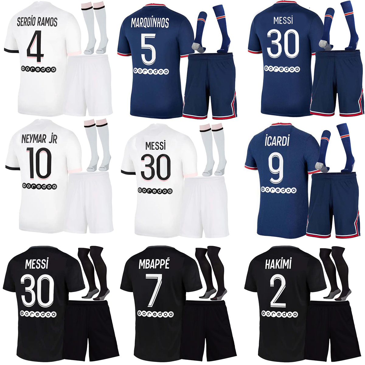 Maillots de football paris Messi Men + kids kit + Socks 21 22 soccer jersey 2021 2022 MBAPPE Hakimi shirt set uniform maillot foot hommes Wijnaldum, Grey
Maillots de football paris Messi Men + kids kit + Socks 21 22 soccer jersey 2021 2022 MBAPPE Hakimi shirt set uniform maillot foot hommes Wijnaldum, Grey