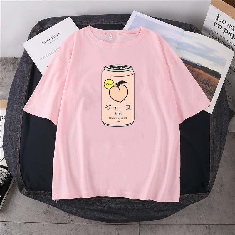 Men's T-Shirts 14-Color Summer Style Japanese Peach Soda Print T-Shirt Pure Cotton Neutral Round Neck Short Sleeve Cute Casual Simple Top, White
Men's T-Shirts 14-Color Summer Style Japanese Peach Soda Print T-Shirt Pure Cotton Neutral Round Neck Short Sleeve Cute Casual Simple Top, White