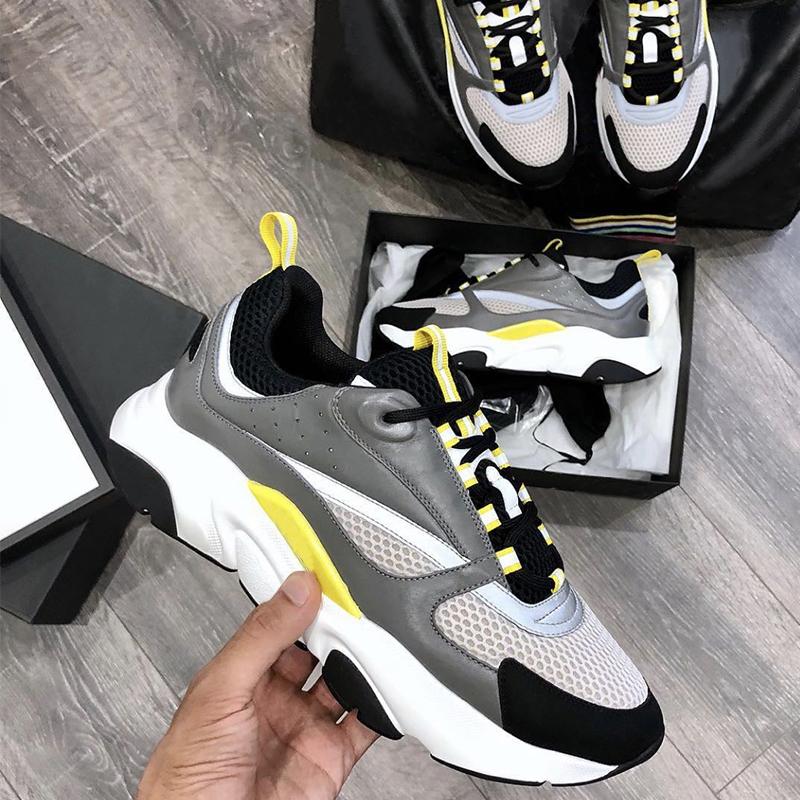 B22 sneakers yellow gray technical Mesh and Grey calfskin mens Platform Shoes thick white rubber heel trainers women runner shoes, Color 7
B22 sneakers yellow gray technical Mesh and Grey calfskin mens Platform Shoes thick white rubber heel trainers women runner shoes, Color 7