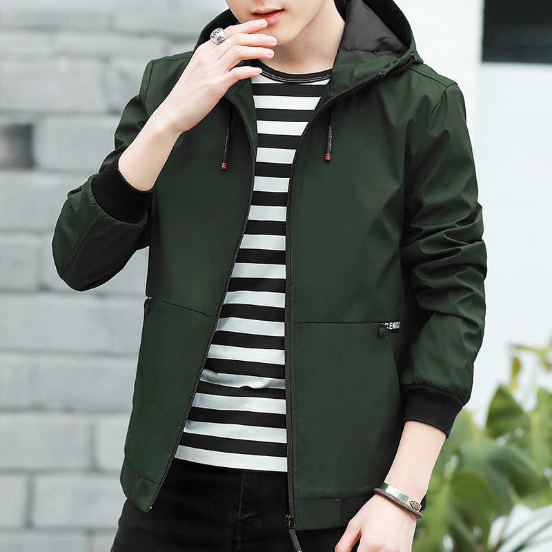 MANTLCONX Men's Windbreaker Jackets Hooded Casual Coat Spring Autumn Jacket Men Zipper Jacket Coat Outwear Male 7XL 8XL 210818