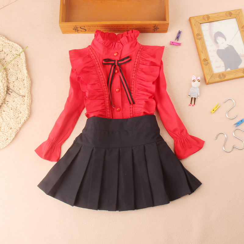 Arrival Girls Blouses Fall Children Clothes White Mandarin Collar Blouse for Back To School Shirts Teen Kids Tops 220314