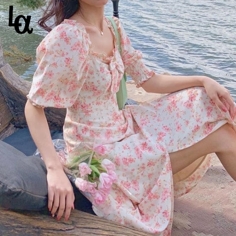 Summer Elegant Floral Print Dress Women Kawaii Korean Sweet Style Lace Up Slimming Puff Slevve Party 210519, Floral long dress
Summer Elegant Floral Print Dress Women Kawaii Korean Sweet Style Lace Up Slimming Puff Slevve Party 210519, Floral long dress