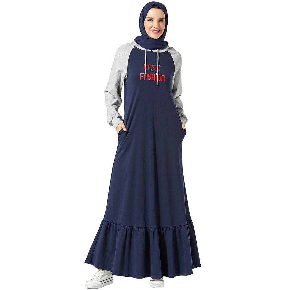 Hooded Trasuit Long Dress Women Muslim Dubai Turkey Letter Jogging A-line Maxi Dress Sport Wear Side Poets Islamic Clothing
Hooded Trasuit Long Dress Women Muslim Dubai Turkey Letter Jogging A-line Maxi Dress Sport Wear Side Poets Islamic Clothing