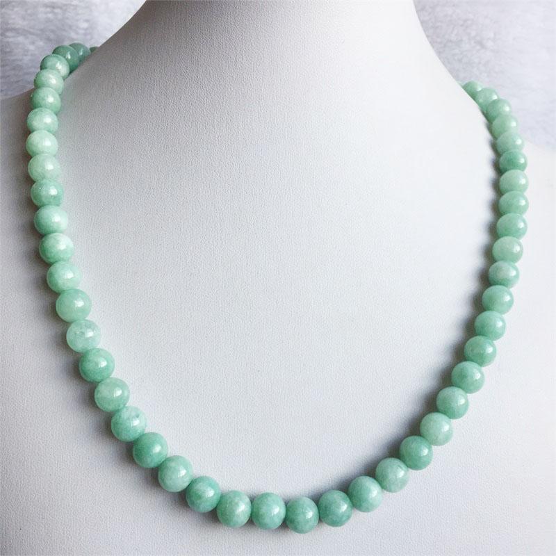 Chains 6/8/10MM Green Myanmar Jade Necklace Vintage Natural Stone Burma Jewelry Noble Elegant Exquisite Beaded Chain Choker Collier
Chains 6/8/10MM Green Myanmar Jade Necklace Vintage Natural Stone Burma Jewelry Noble Elegant Exquisite Beaded Chain Choker Collier