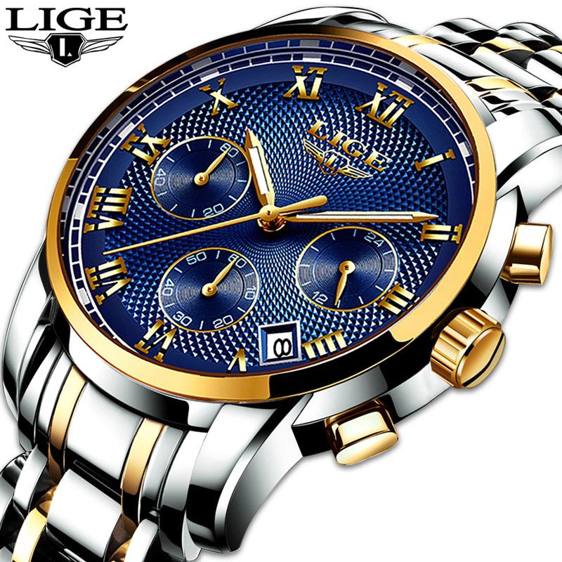 Wristwatches Mens Watches Top LIGE Business Stainless Steel Waterproof Quartz Watch Men Date Sport Chronograph Relogio Masculin, Slivery;brown
Wristwatches Mens Watches Top LIGE Business Stainless Steel Waterproof Quartz Watch Men Date Sport Chronograph Relogio Masculin, Slivery;brown