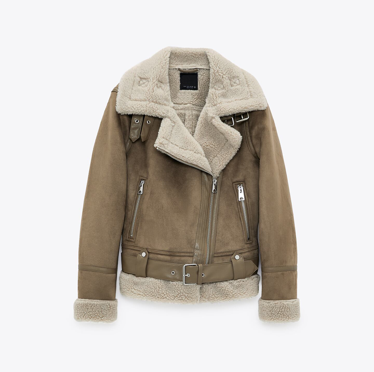 2021 new womens wear thi warm winter retro suede lambs wool motorcycle jaet belt leisure loose man-made leather jaets, Beige
2021 new womens wear thi warm winter retro suede lambs wool motorcycle jaet belt leisure loose man-made leather jaets, Beige