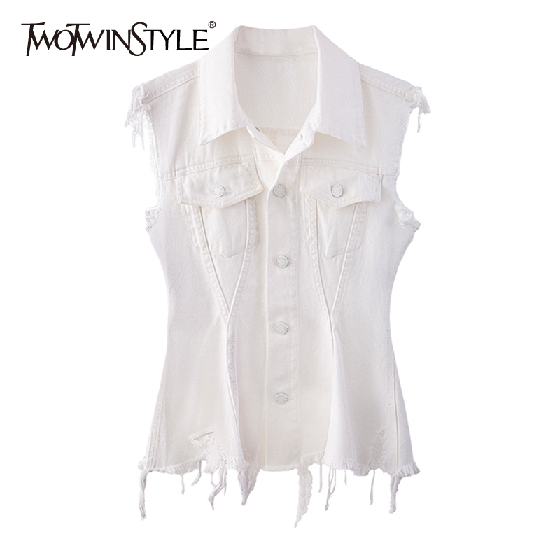 White Minimalist Patchwork Tassel Coat For Women Lapel Sleeveless Straight Coats Female Spring Fashion Clothes 210524
White Minimalist Patchwork Tassel Coat For Women Lapel Sleeveless Straight Coats Female Spring Fashion Clothes 210524