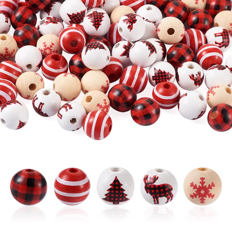 Other 100Pcs Christmas Prints Natural Wooden Beads Snowflake Elk Red Plaid Wood For Xmas Decoration Garland Jewelry Making DIY
Other 100Pcs Christmas Prints Natural Wooden Beads Snowflake Elk Red Plaid Wood For Xmas Decoration Garland Jewelry Making DIY