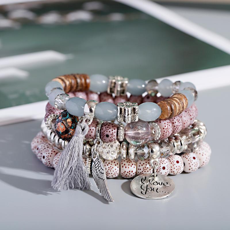 Beaded, Strands Tassel Beaded Charms Bracelet Pendant Wing Round Bracelets For Women Fashionable Jewelry Boho Style Stone And Bangles
Beaded, Strands Tassel Beaded Charms Bracelet Pendant Wing Round Bracelets For Women Fashionable Jewelry Boho Style Stone And Bangles