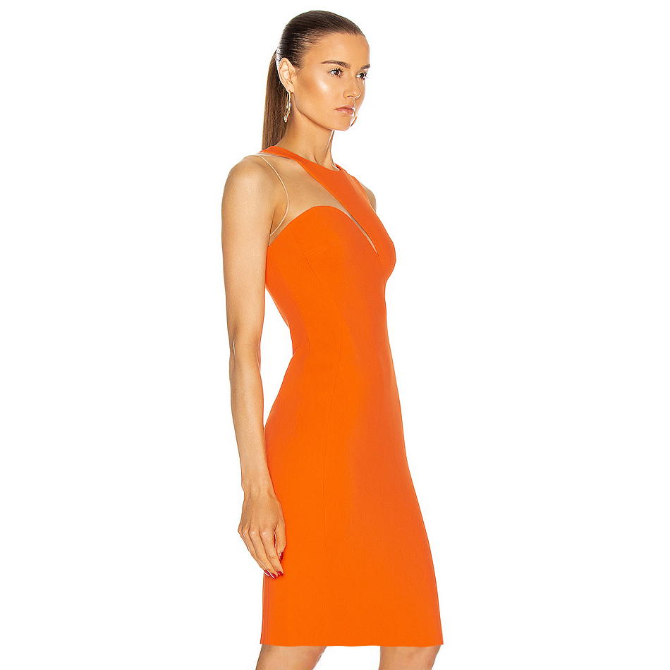 Summer Women Tank Lace Midi Bandage Dress Sexy O Neck Sleeveless Black Celebrity Evening Runway Club Party 210423