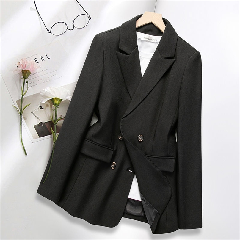 PEONFLY Casual Double Breasted Blazer Women Office Ladies Solid Coat Jacket Long Sleeve Notched Outwear 211019, Black
PEONFLY Casual Double Breasted Blazer Women Office Ladies Solid Coat Jacket Long Sleeve Notched Outwear 211019, Black