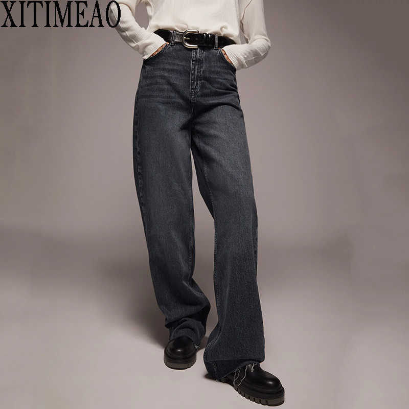 ZA High Waist Loose Comfortable Jeans For Women Fashionable Casual Straight Pants Basic Black 210604
ZA High Waist Loose Comfortable Jeans For Women Fashionable Casual Straight Pants Basic Black 210604