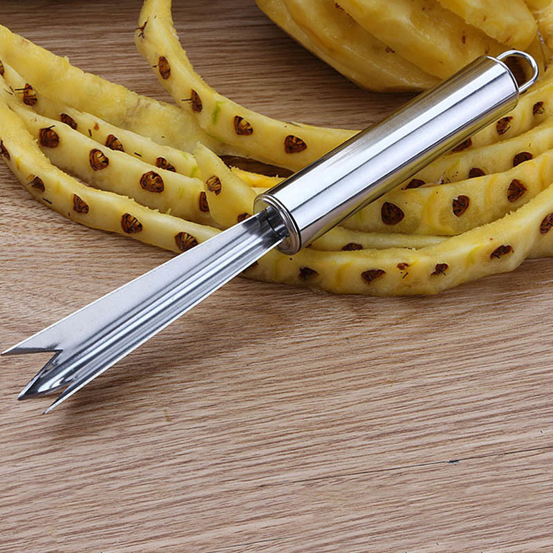 stainless steel Fruit Pineapple Peeler Easy Cleaning Slicers Portable Non-slip Pineapple Knife Fruit Salad Kitchen Tools