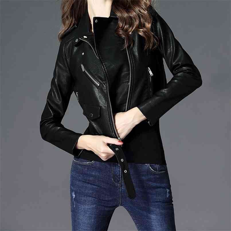 Leather Jacket Women Short Korean Clothing PU Velvet Pink Black Biker Plus Size Perfecto Cuir Femme 210601 от DHgate WW