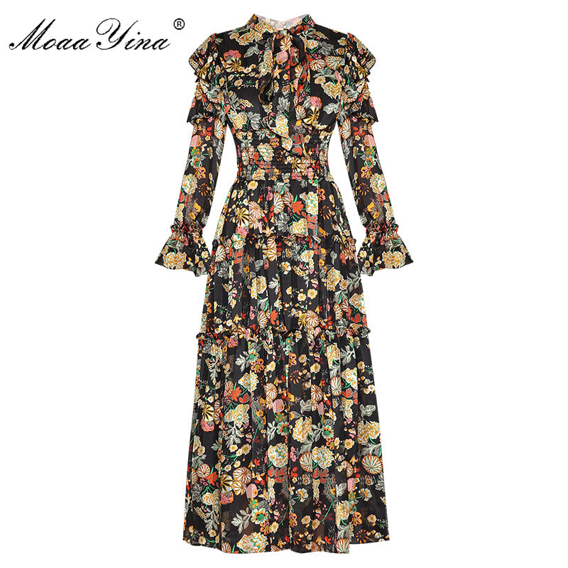 Fashion Runway dress Spring Summer Women's Dress Ruffles Long sleeve Elasticated waist Floral-Print Dresses 210524, Pink
Fashion Runway dress Spring Summer Women's Dress Ruffles Long sleeve Elasticated waist Floral-Print Dresses 210524, Pink