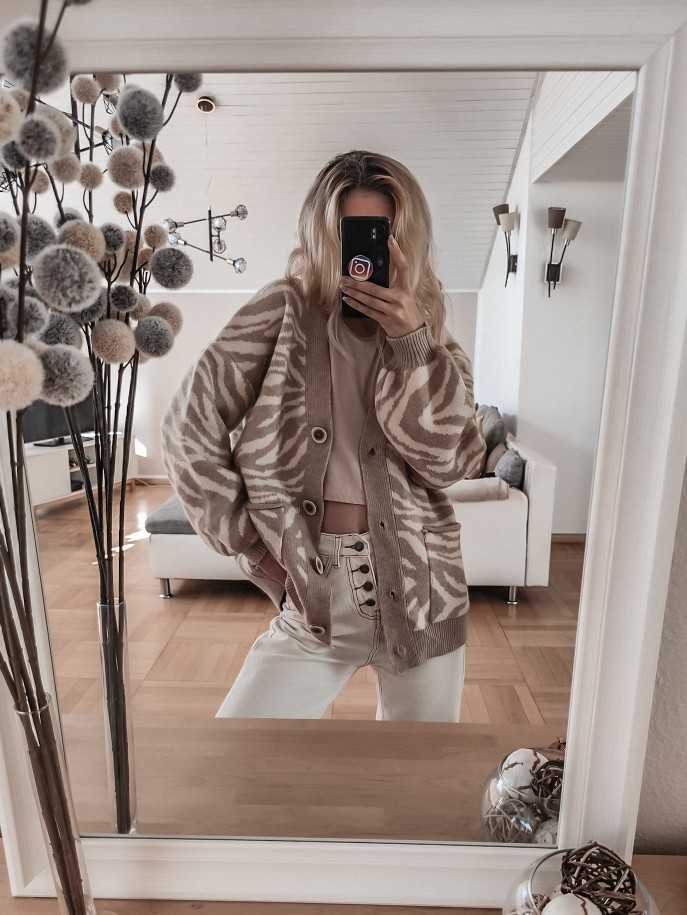 Spring Autumn Oversized Sweater Leopard Cardigan Casual Loose Female Knitted V-neck Jumper Fall Women Clothing 211007