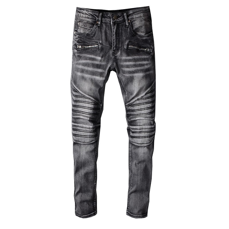 European and American Street Trend Autumn and Winter New Smoky Gray Stitching Jeans Male Youth Trend Slim Locomotive Pants, Blue
European and American Street Trend Autumn and Winter New Smoky Gray Stitching Jeans Male Youth Trend Slim Locomotive Pants, Blue