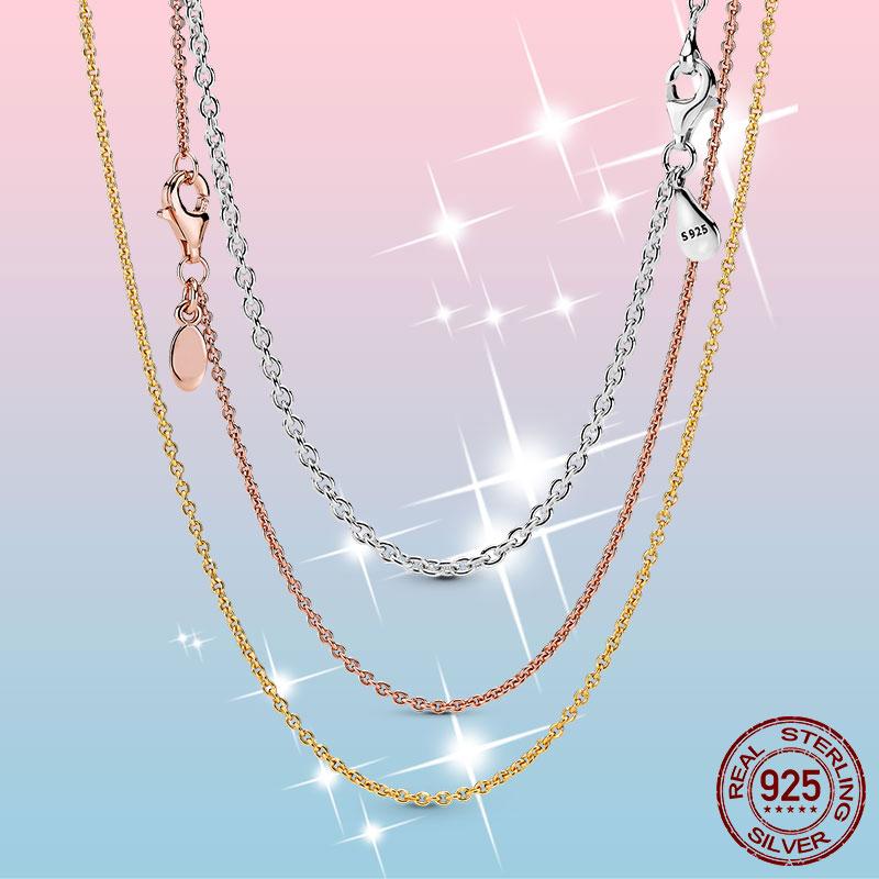 Chains Classic Basic Chain 100% 925 Sterling Silver & Rose Gold Color Lobster Clasp Adjustable Necklace Fashion Jewelry
Chains Classic Basic Chain 100% 925 Sterling Silver & Rose Gold Color Lobster Clasp Adjustable Necklace Fashion Jewelry
