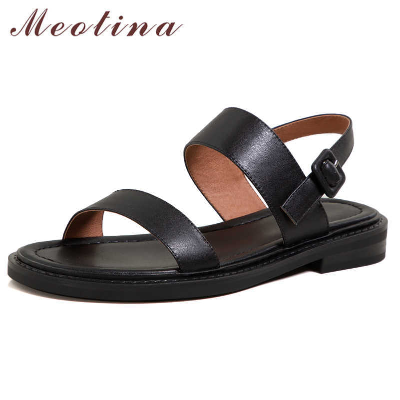 Meotina Women Sandals Shoes Genuine Leather Sandals Narrow Band Low Heel Sandals Round Toe Thick Heel Lady Footwear Summer Black 210608, Beige
Meotina Women Sandals Shoes Genuine Leather Sandals Narrow Band Low Heel Sandals Round Toe Thick Heel Lady Footwear Summer Black 210608, Beige
