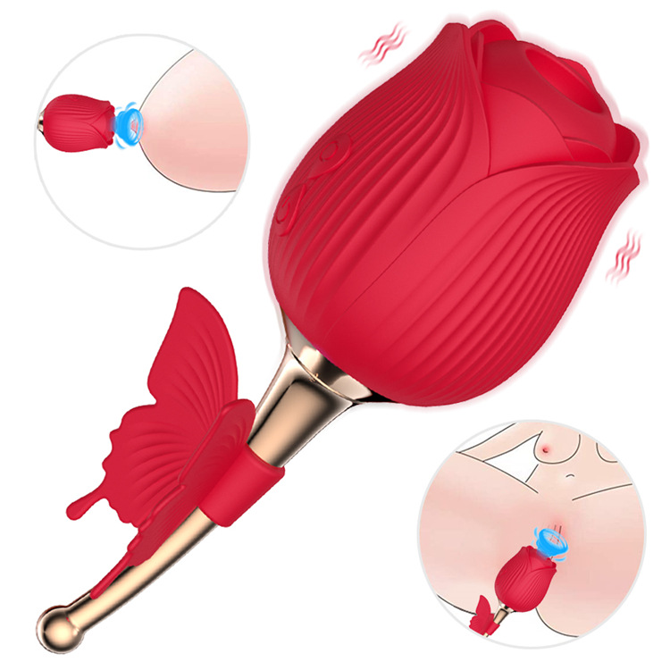 Rose Shaped Sucking Vibrator Silicone Clitoris Stimulation Multi-frequency Vibration Massager Sex Toys For Women