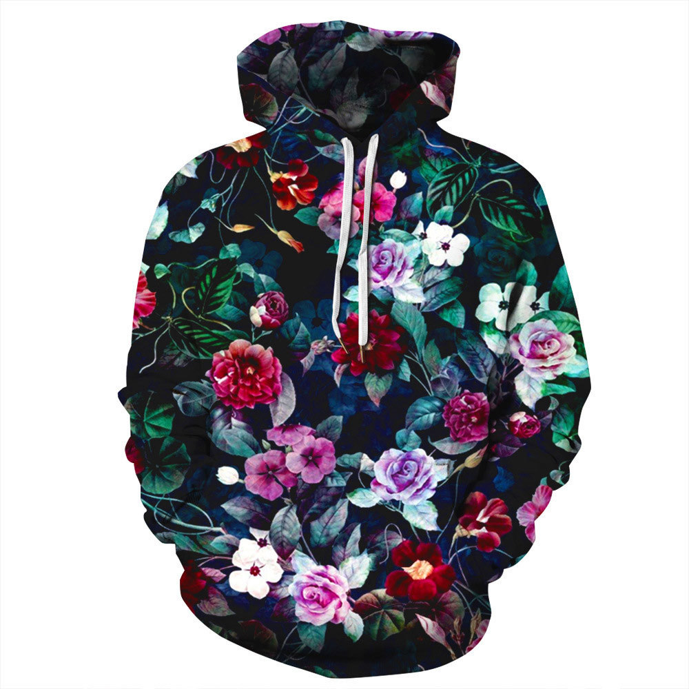 Women Autumn Long Sleeve 3D Print Hoodies Casual Geometric Loose Hooded Sweatshirts Plus Size 3XL Pullover 210428