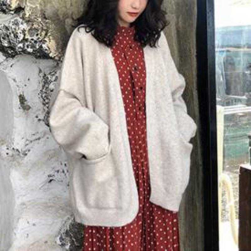 Yedianas Open Stitch Cardigan Women Coat Woman Autumn Winter Korean Cashmere Knit Sweater Oversized Ladies 210527