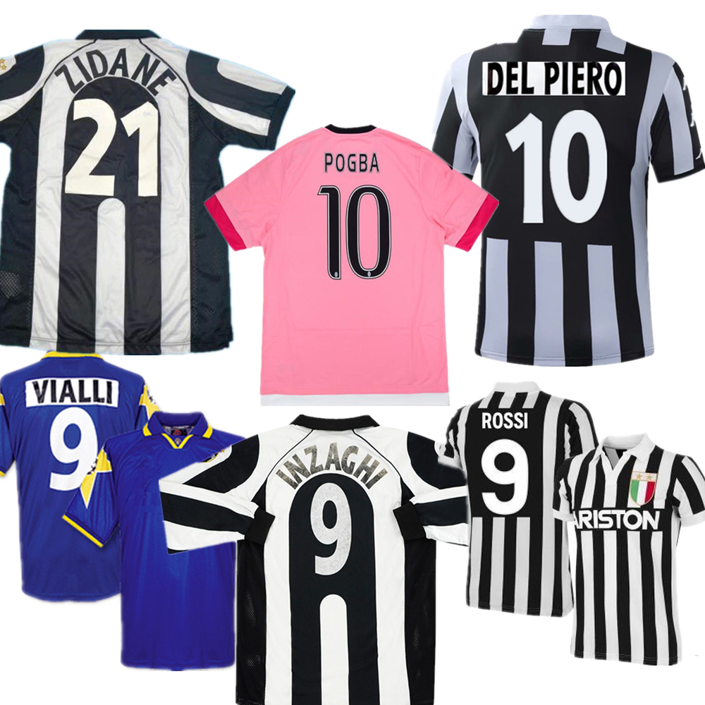 Zidane Retro Jerseys DEL Piero Inzaghi 1997-98 Vintage Soccer Jersey 1995 Viall…