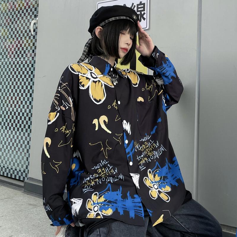 Women's Blouses & Shirts Graffiti Printed Long Sleeve For Women 2021 Fashion Trends Oversize Gothic Clothing Teenage Streetwear Button Up, 3739
Women's Blouses & Shirts Graffiti Printed Long Sleeve For Women 2021 Fashion Trends Oversize Gothic Clothing Teenage Streetwear Button Up, 3739